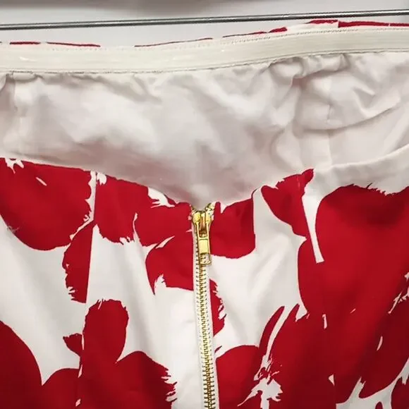 love,,,ady  Women & Junior Red & White Floral Strapless Dress Size Small - Picture 7 of 13